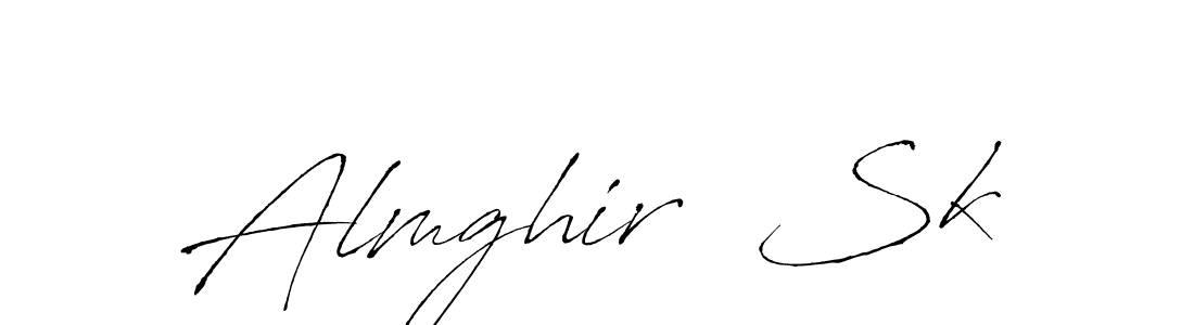 The best way (Antro_Vectra) to make a short signature is to pick only two or three words in your name. The name Almghir  Sk include a total of six letters. For converting this name. Almghir  Sk signature style 6 images and pictures png