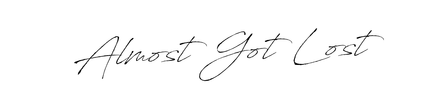 The best way (Antro_Vectra) to make a short signature is to pick only two or three words in your name. The name Almost Got Lost include a total of six letters. For converting this name. Almost Got Lost signature style 6 images and pictures png