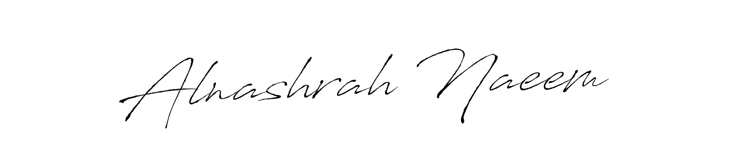 Create a beautiful signature design for name Alnashrah Naeem. With this signature (Antro_Vectra) fonts, you can make a handwritten signature for free. Alnashrah Naeem signature style 6 images and pictures png