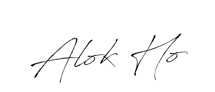 How to make Alok Ho name signature. Use Antro_Vectra style for creating short signs online. This is the latest handwritten sign. Alok Ho signature style 6 images and pictures png