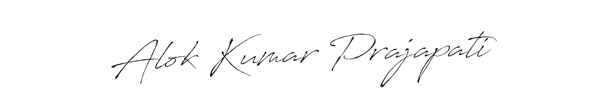 How to make Alok Kumar Prajapati name signature. Use Antro_Vectra style for creating short signs online. This is the latest handwritten sign. Alok Kumar Prajapati signature style 6 images and pictures png