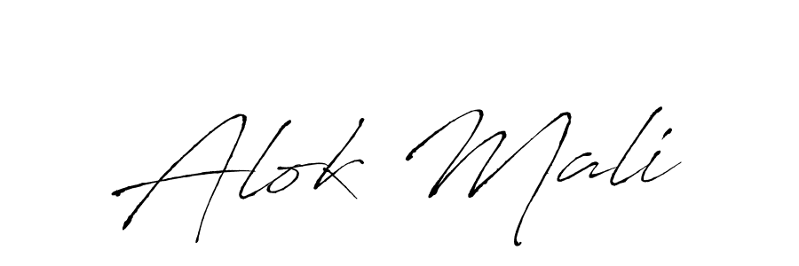 Alok Mali stylish signature style. Best Handwritten Sign (Antro_Vectra) for my name. Handwritten Signature Collection Ideas for my name Alok Mali. Alok Mali signature style 6 images and pictures png