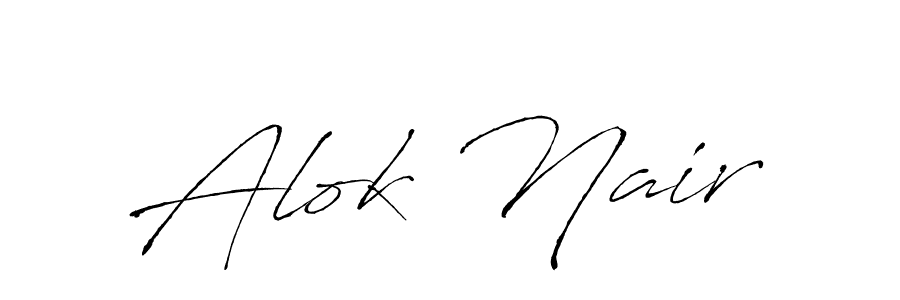 How to make Alok Nair name signature. Use Antro_Vectra style for creating short signs online. This is the latest handwritten sign. Alok Nair signature style 6 images and pictures png
