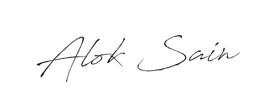 Make a beautiful signature design for name Alok Sain. With this signature (Antro_Vectra) style, you can create a handwritten signature for free. Alok Sain signature style 6 images and pictures png