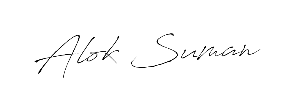 The best way (Antro_Vectra) to make a short signature is to pick only two or three words in your name. The name Alok Suman include a total of six letters. For converting this name. Alok Suman signature style 6 images and pictures png