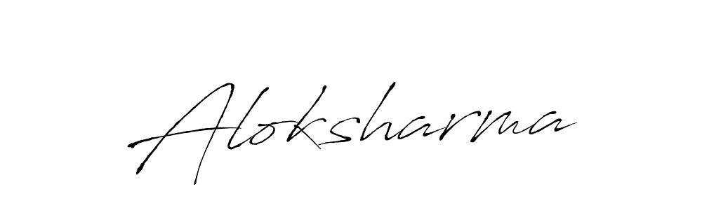 Use a signature maker to create a handwritten signature online. With this signature software, you can design (Antro_Vectra) your own signature for name Aloksharma. Aloksharma signature style 6 images and pictures png