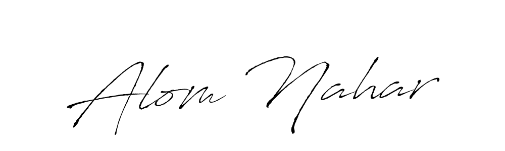 How to make Alom Nahar name signature. Use Antro_Vectra style for creating short signs online. This is the latest handwritten sign. Alom Nahar signature style 6 images and pictures png