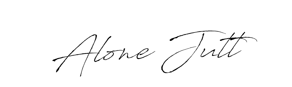 Make a beautiful signature design for name Alone Jutt. With this signature (Antro_Vectra) style, you can create a handwritten signature for free. Alone Jutt signature style 6 images and pictures png
