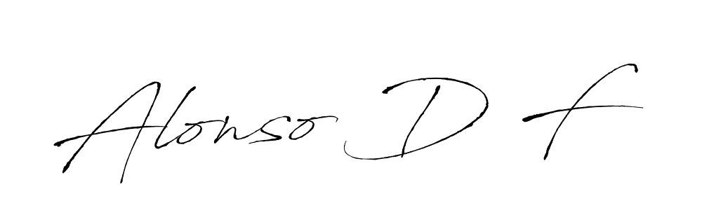 How to make Alonso D F name signature. Use Antro_Vectra style for creating short signs online. This is the latest handwritten sign. Alonso D F signature style 6 images and pictures png