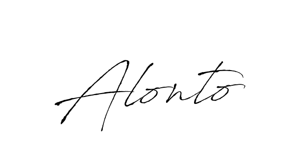 Make a beautiful signature design for name Alonto. With this signature (Antro_Vectra) style, you can create a handwritten signature for free. Alonto signature style 6 images and pictures png