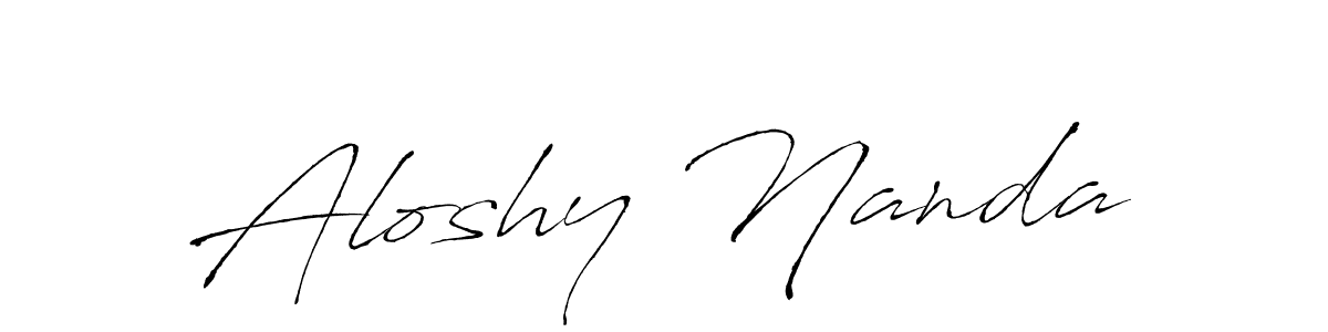 Make a beautiful signature design for name Aloshy Nanda. With this signature (Antro_Vectra) style, you can create a handwritten signature for free. Aloshy Nanda signature style 6 images and pictures png