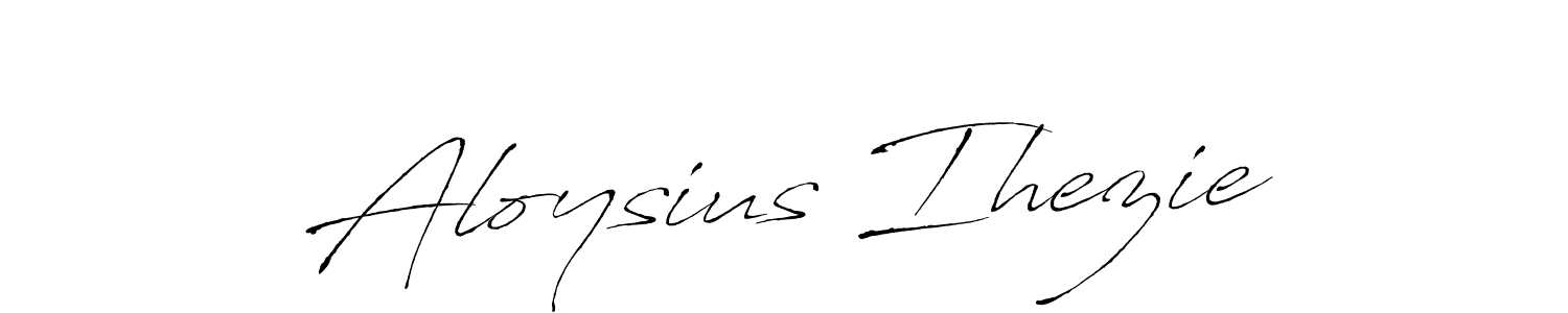 How to make Aloysius Ihezie name signature. Use Antro_Vectra style for creating short signs online. This is the latest handwritten sign. Aloysius Ihezie signature style 6 images and pictures png
