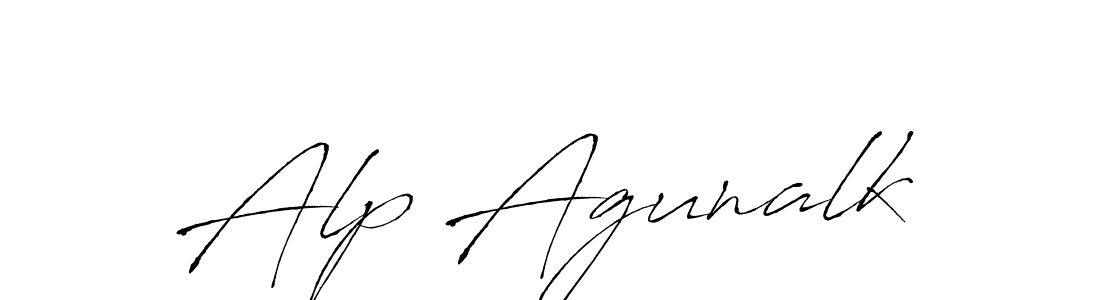 How to make Alp Agunalk name signature. Use Antro_Vectra style for creating short signs online. This is the latest handwritten sign. Alp Agunalk signature style 6 images and pictures png