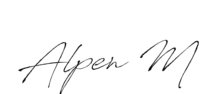 Also we have Alpen M name is the best signature style. Create professional handwritten signature collection using Antro_Vectra autograph style. Alpen M signature style 6 images and pictures png