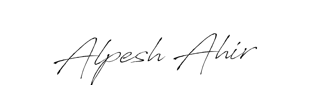 How to make Alpesh Ahir name signature. Use Antro_Vectra style for creating short signs online. This is the latest handwritten sign. Alpesh Ahir signature style 6 images and pictures png