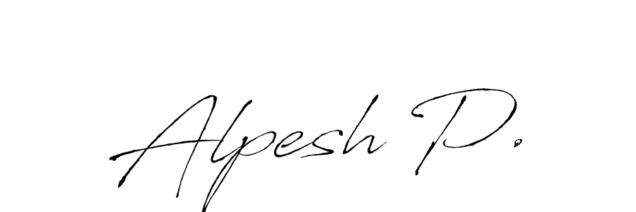 How to make Alpesh P. signature? Antro_Vectra is a professional autograph style. Create handwritten signature for Alpesh P. name. Alpesh P. signature style 6 images and pictures png