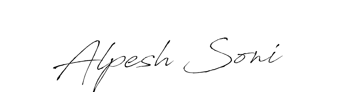 How to make Alpesh Soni name signature. Use Antro_Vectra style for creating short signs online. This is the latest handwritten sign. Alpesh Soni signature style 6 images and pictures png