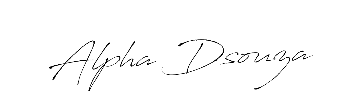 How to make Alpha Dsouza name signature. Use Antro_Vectra style for creating short signs online. This is the latest handwritten sign. Alpha Dsouza signature style 6 images and pictures png