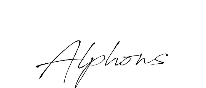 Use a signature maker to create a handwritten signature online. With this signature software, you can design (Antro_Vectra) your own signature for name Alphons. Alphons signature style 6 images and pictures png