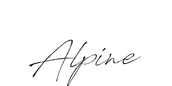 Use a signature maker to create a handwritten signature online. With this signature software, you can design (Antro_Vectra) your own signature for name Alpine. Alpine signature style 6 images and pictures png
