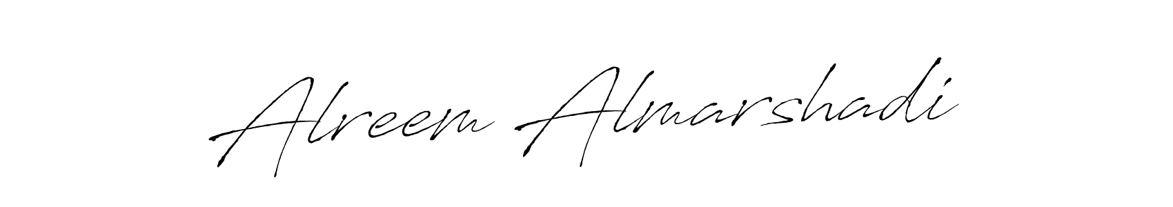 Design your own signature with our free online signature maker. With this signature software, you can create a handwritten (Antro_Vectra) signature for name Alreem Almarshadi. Alreem Almarshadi signature style 6 images and pictures png