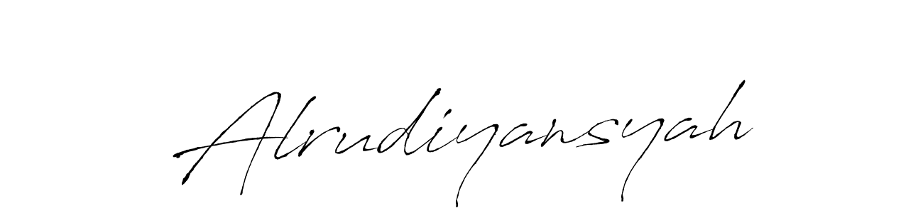 Make a beautiful signature design for name Alrudiyansyah. With this signature (Antro_Vectra) style, you can create a handwritten signature for free. Alrudiyansyah signature style 6 images and pictures png