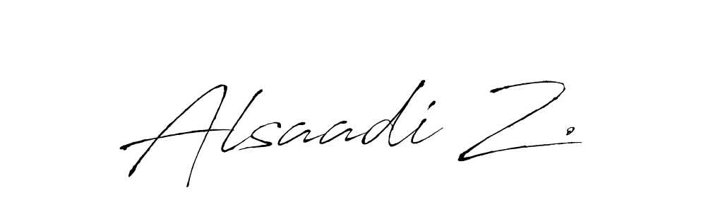 How to make Alsaadi Z. name signature. Use Antro_Vectra style for creating short signs online. This is the latest handwritten sign. Alsaadi Z. signature style 6 images and pictures png