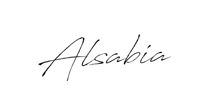 Use a signature maker to create a handwritten signature online. With this signature software, you can design (Antro_Vectra) your own signature for name Alsabia. Alsabia signature style 6 images and pictures png