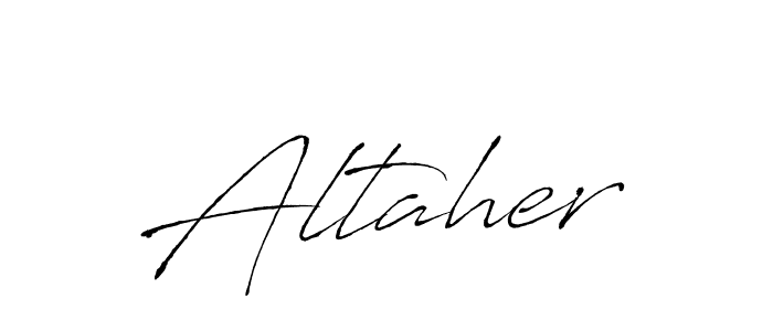 Make a beautiful signature design for name Altaher. With this signature (Antro_Vectra) style, you can create a handwritten signature for free. Altaher signature style 6 images and pictures png