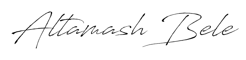 A modern signature idea for name Altamash Bele using Antro_Vectra font. Clean strokes and elegant curves make it stand out instantly. Altamash Bele signature style 6 images and pictures png