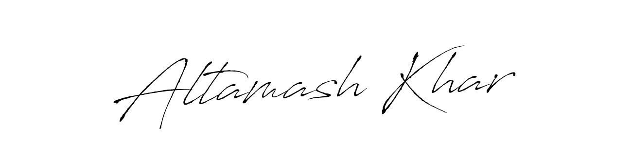 Create a beautiful signature design for name Altamash Khar. With this signature (Antro_Vectra) fonts, you can make a handwritten signature for free. Altamash Khar signature style 6 images and pictures png