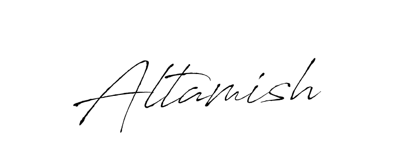 The best way (Antro_Vectra) to make a short signature is to pick only two or three words in your name. The name Altamish include a total of six letters. For converting this name. Altamish signature style 6 images and pictures png
