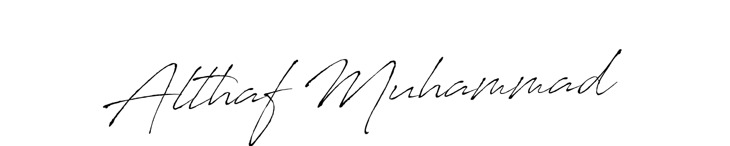 Design your own signature with our free online signature maker. With this signature software, you can create a handwritten (Antro_Vectra) signature for name Althaf Muhammad. Althaf Muhammad signature style 6 images and pictures png
