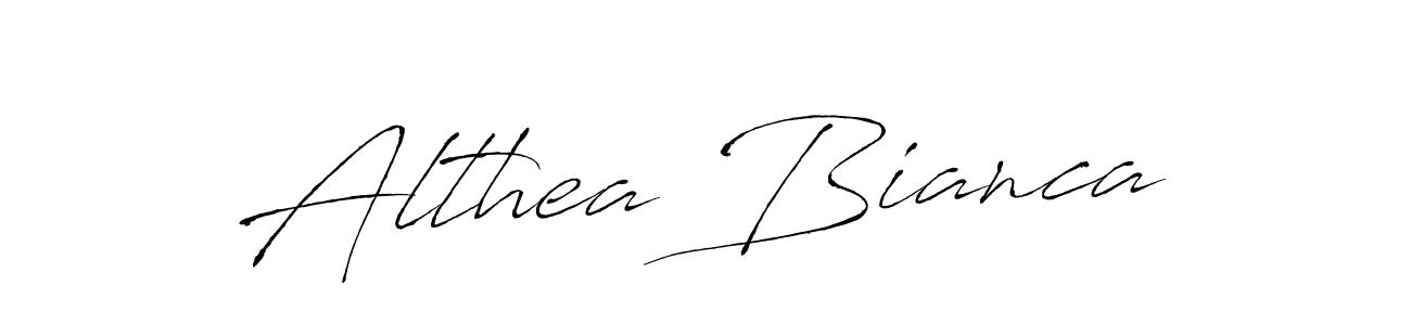 Make a beautiful signature design for name Althea Bianca. With this signature (Antro_Vectra) style, you can create a handwritten signature for free. Althea Bianca signature style 6 images and pictures png