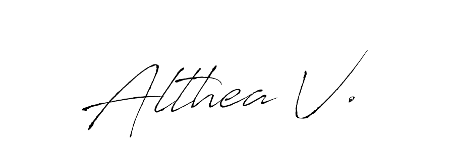 Make a beautiful signature design for name Althea V.. With this signature (Antro_Vectra) style, you can create a handwritten signature for free. Althea V. signature style 6 images and pictures png