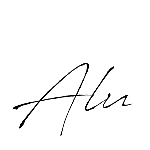 if you are searching for the best signature style for your name Alu. so please give up your signature search. here we have designed multiple signature styles  using Antro_Vectra. Alu signature style 6 images and pictures png