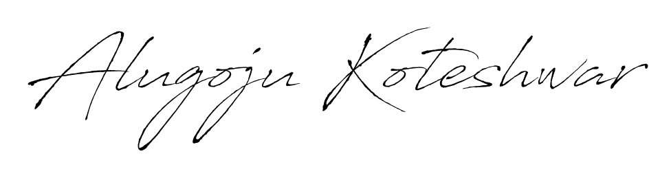Discover how Alugoju Koteshwar looks in an executive cursive font (Antro_Vectra). Perfect for legal documents, invoices, and certificates. Alugoju Koteshwar signature style 6 images and pictures png
