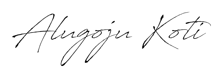 Explore multiple handwriting variations for Alugoju Koti including this stunning Antro_Vectra design. Free to use across all platforms. Alugoju Koti signature style 6 images and pictures png