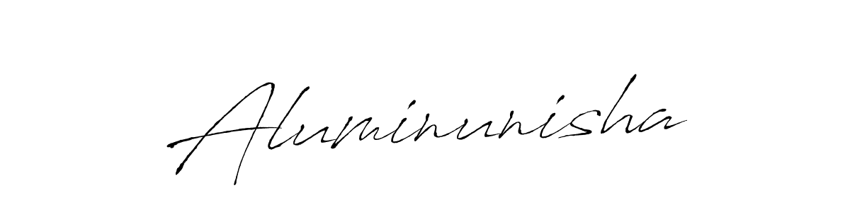 Design your own signature with our free online signature maker. With this signature software, you can create a handwritten (Antro_Vectra) signature for name Aluminunisha. Aluminunisha signature style 6 images and pictures png