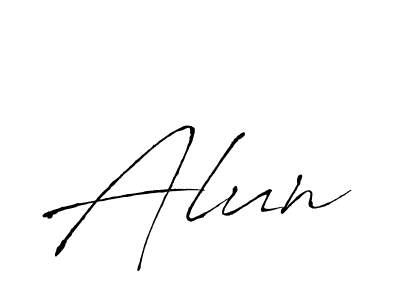 if you are searching for the best signature style for your name Alun. so please give up your signature search. here we have designed multiple signature styles  using Antro_Vectra. Alun signature style 6 images and pictures png