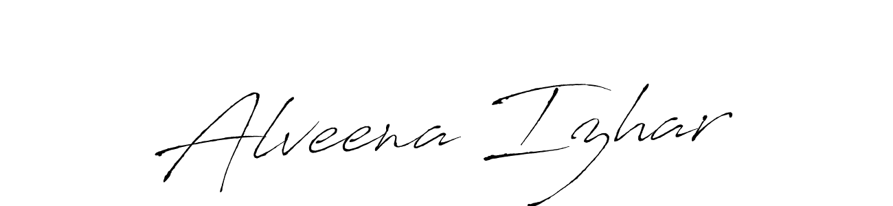 Create a beautiful signature design for name Alveena Izhar. With this signature (Antro_Vectra) fonts, you can make a handwritten signature for free. Alveena Izhar signature style 6 images and pictures png