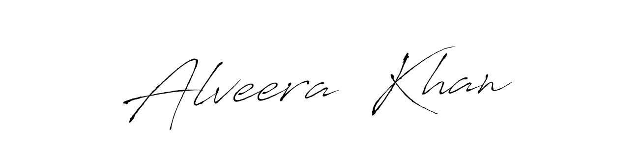 The best way (Antro_Vectra) to make a short signature is to pick only two or three words in your name. The name Alveera  Khan include a total of six letters. For converting this name. Alveera  Khan signature style 6 images and pictures png