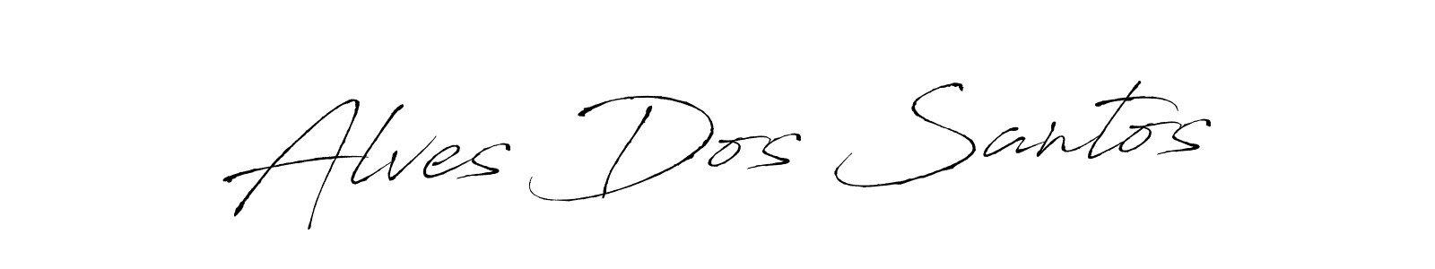 How to make Alves Dos Santos name signature. Use Antro_Vectra style for creating short signs online. This is the latest handwritten sign. Alves Dos Santos signature style 6 images and pictures png