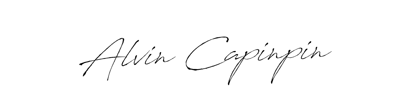 Make a beautiful signature design for name Alvin Capinpin. With this signature (Antro_Vectra) style, you can create a handwritten signature for free. Alvin Capinpin signature style 6 images and pictures png