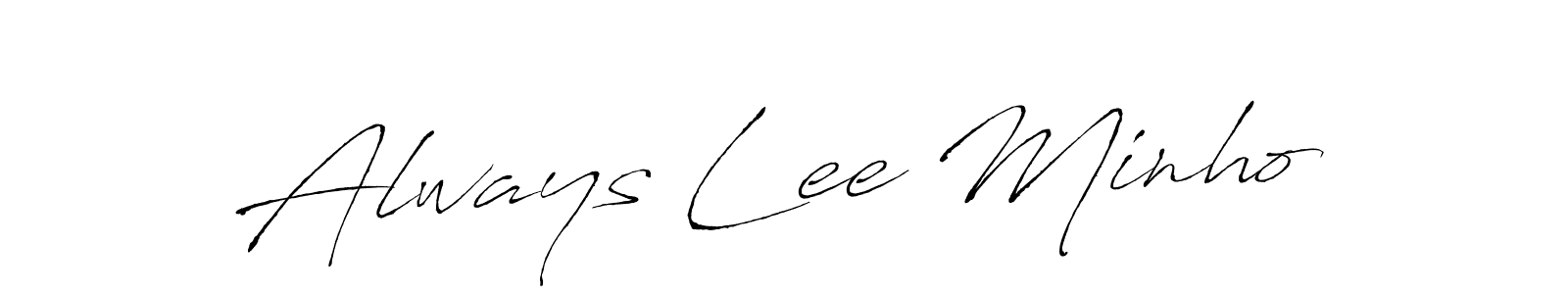 Also You can easily find your signature by using the search form. We will create Always Lee Minho name handwritten signature images for you free of cost using Antro_Vectra sign style. Always Lee Minho signature style 6 images and pictures png