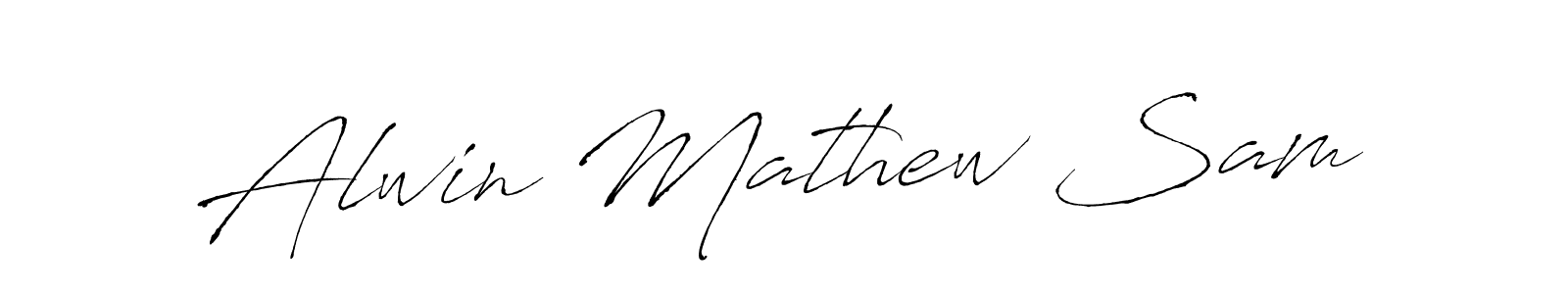 You can use this online signature creator to create a handwritten signature for the name Alwin Mathew Sam. This is the best online autograph maker. Alwin Mathew Sam signature style 6 images and pictures png