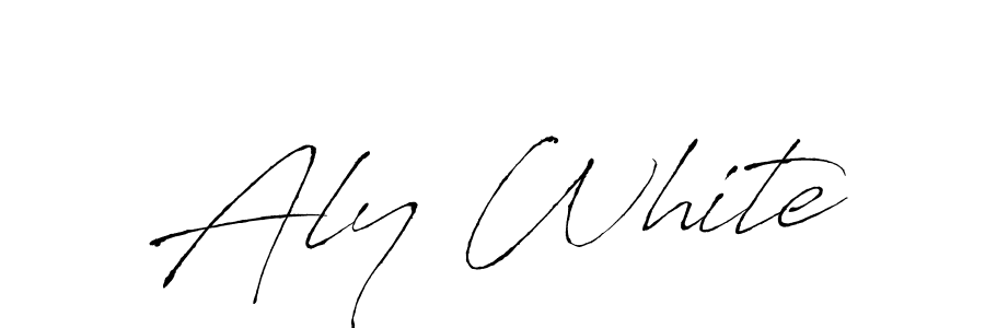 Make a beautiful signature design for name Aly White. With this signature (Antro_Vectra) style, you can create a handwritten signature for free. Aly White signature style 6 images and pictures png