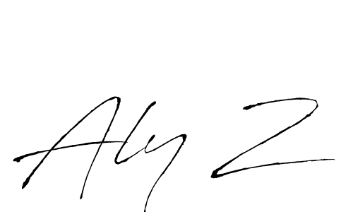 Make a beautiful signature design for name Aly Z. With this signature (Antro_Vectra) style, you can create a handwritten signature for free. Aly Z signature style 6 images and pictures png