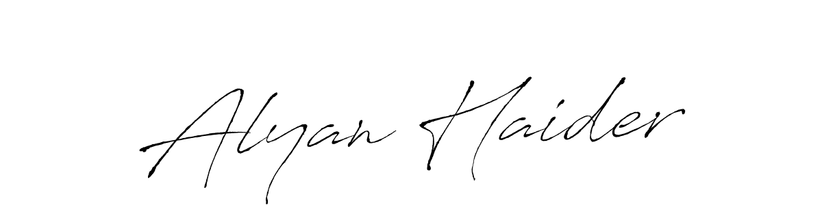 Design your own signature with our free online signature maker. With this signature software, you can create a handwritten (Antro_Vectra) signature for name Alyan Haider. Alyan Haider signature style 6 images and pictures png