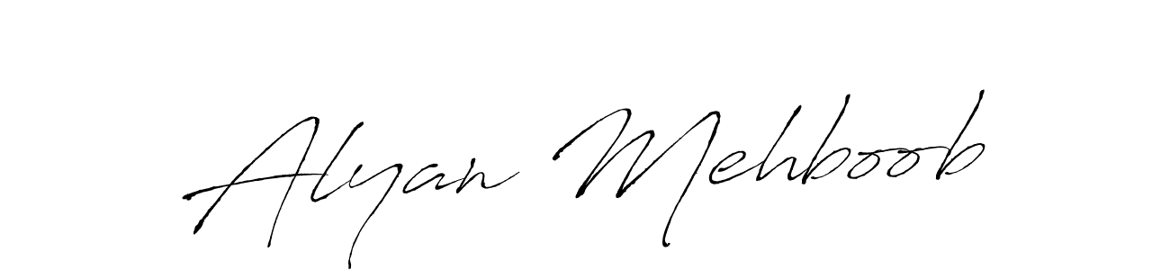The best way (Antro_Vectra) to make a short signature is to pick only two or three words in your name. The name Alyan Mehboob include a total of six letters. For converting this name. Alyan Mehboob signature style 6 images and pictures png